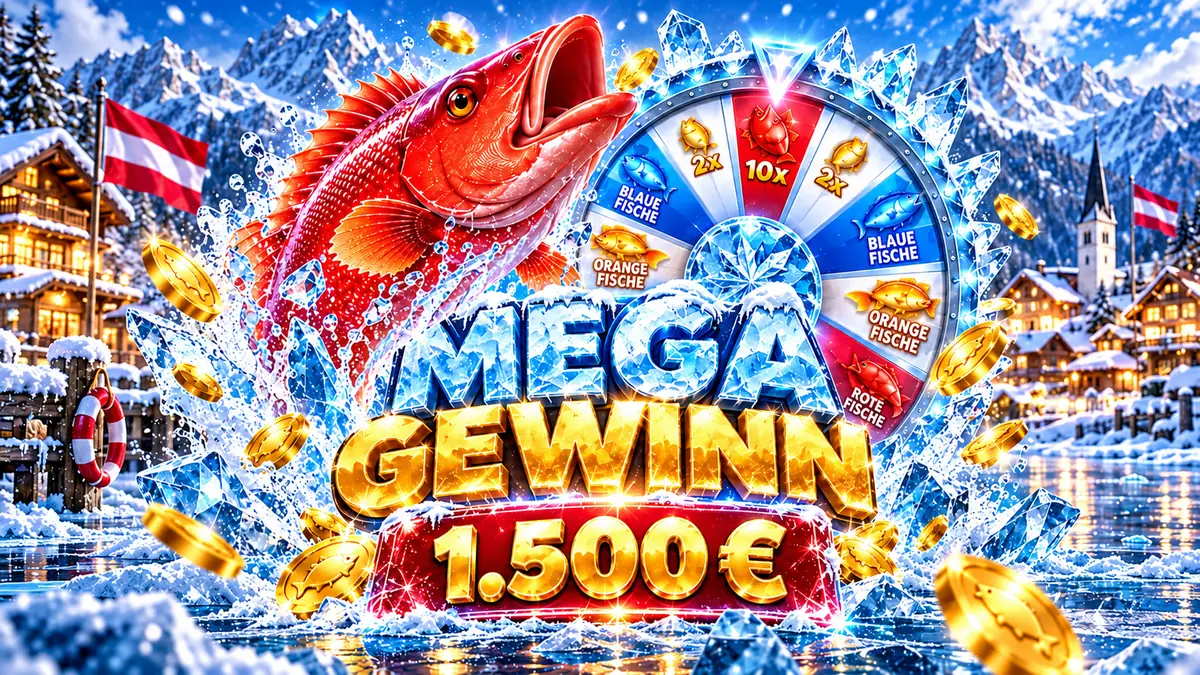 Mega Gewinn 1.500 € bei Ice Fishing vor dem Rad mit 10x-Feldern